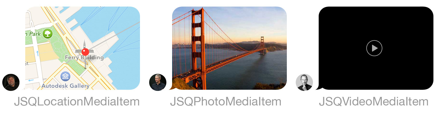 JSQMessage Media Items JSQMessage Media Items