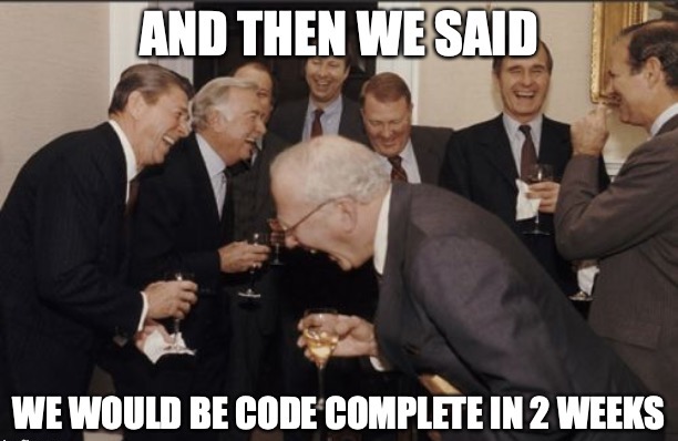 Software engineers during their daily stand-up meeting