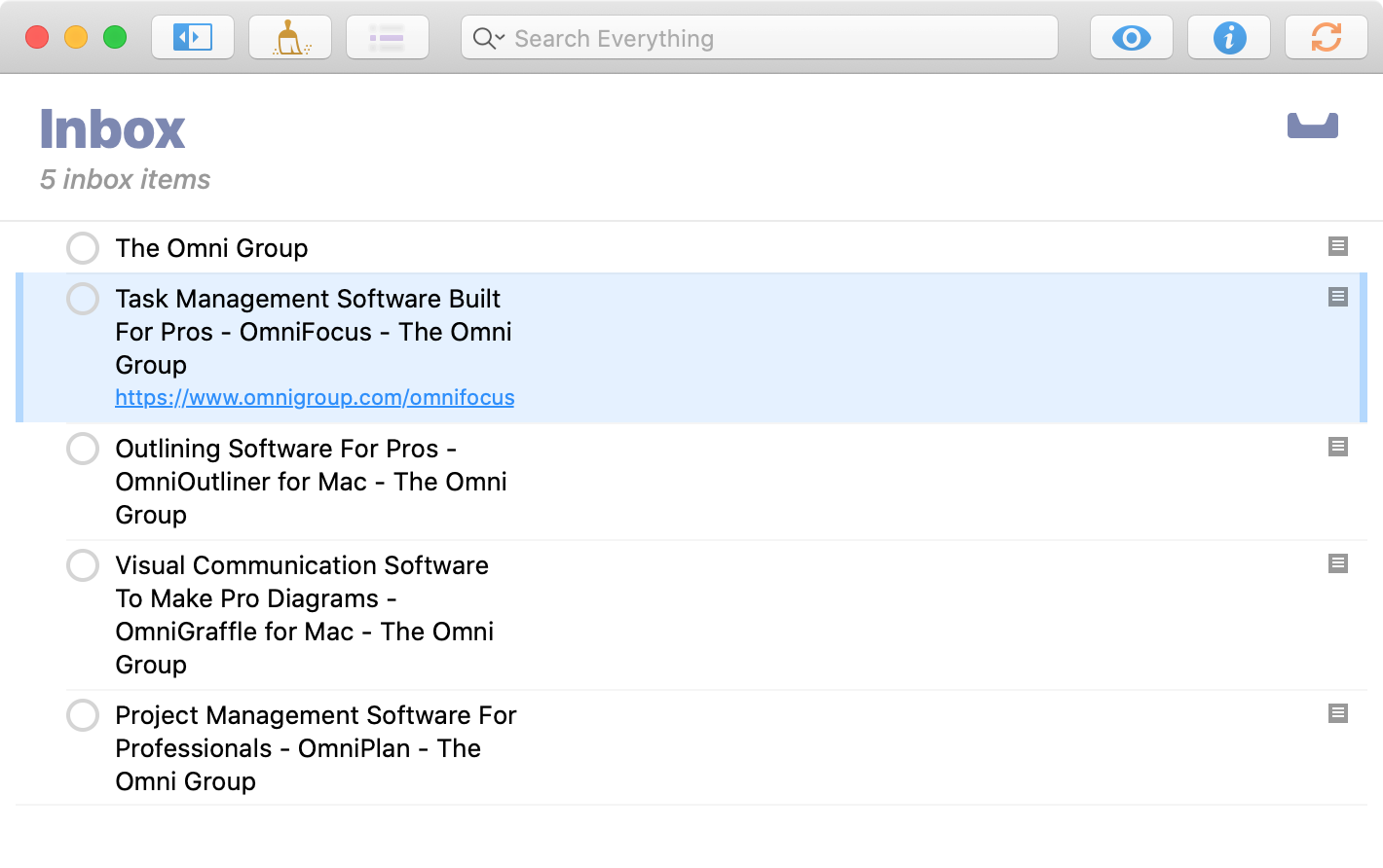 OmniFocus inbox OmniFocus inbox