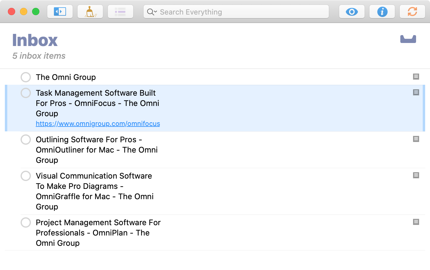 OmniFocus inbox