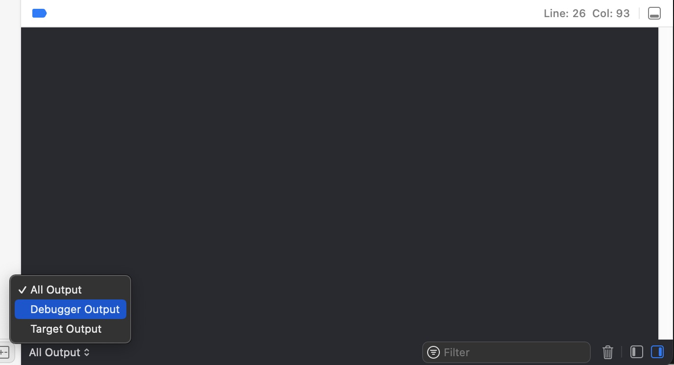 Filtering debugger output in Xcode